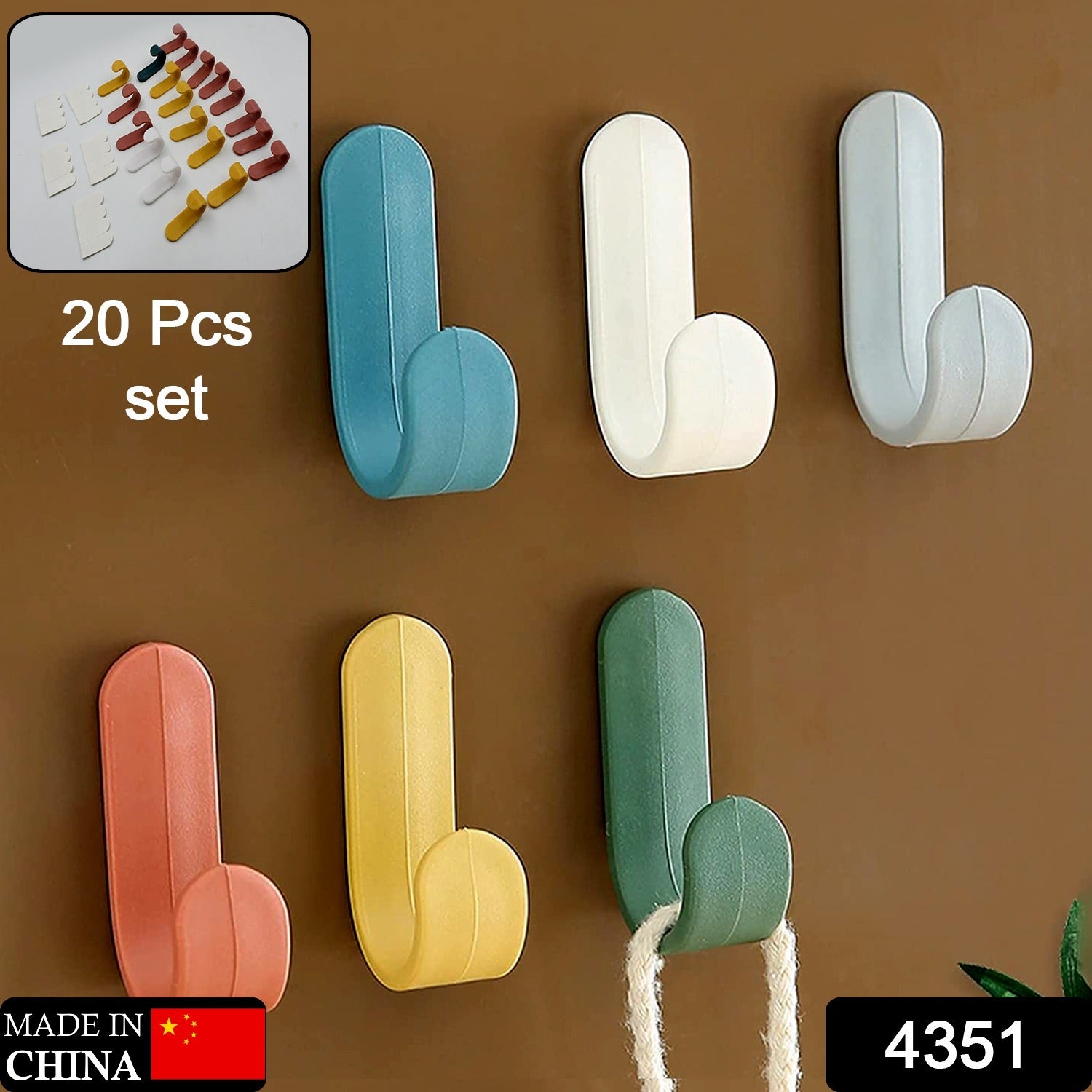4351 Self Adhesive Wall Hooks Waterproof Adhesive Sticky Round Hooks | Hanging Capacity 1 KG Max | Multipurpose Home Storage (20 Pcs Set) 4351 Self Adhesive Wall Hooks Waterproof Adhesive Sticky Round Hooks | Hanging Capacity 1 KG Max | Multipurpose Home Storage (20 Pcs Set)